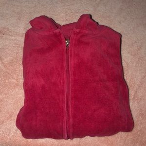 Red velour sweater